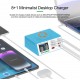 RELIFE σταθμός φόρτισης RL-309AW, 6x USB/2x USB-C/wireless, 100W, λευκός