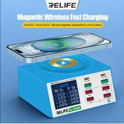 RELIFE σταθμός φόρτισης RL-309AW, 6x USB/2x USB-C/wireless, 100W, λευκός