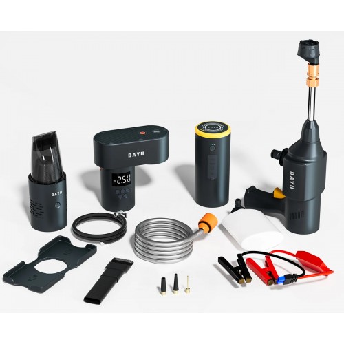 BAYU car kit με εκκινητή μπαταρίας/συμπιεστή αέρος/πιστόλι πλυσίματος/σκουπάκι αυτοκινήτου E-Pro C