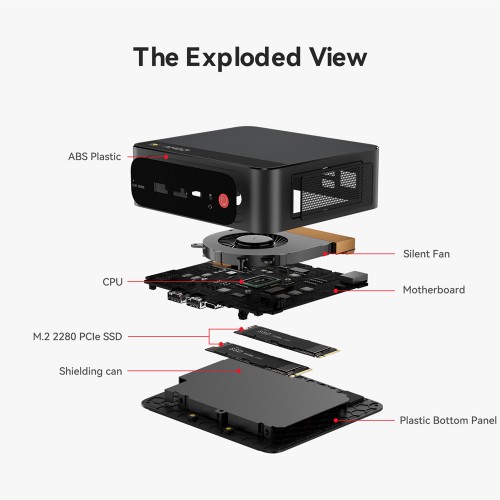 BEELINK mini PC SER5 Max, AMD 7735HS, 24GB, 500GB M.2, Windows 11 Pro