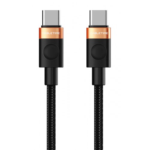 CABLETIME καλώδιο USB-C CT-CM60, 60W, 480Mbps, 1m, μαύρο