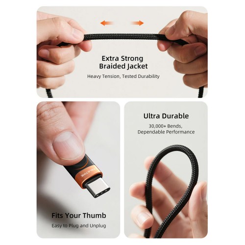 CABLETIME καλώδιο USB-C CT-CM60, 60W, 480Mbps, 1m, μαύρο