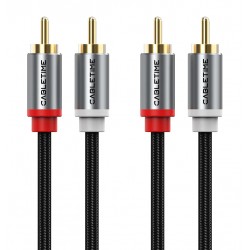 CABLETIME καλώδιο ήχου 2x RCA σε 2x RCA CT-RCA, 3m, μαύρο