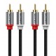 CABLETIME καλώδιο ήχου 2x RCA σε 2x RCA CT-RCA, 5m, μαύρο