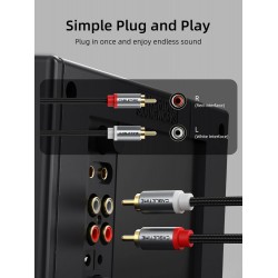 CABLETIME καλώδιο ήχου 2x RCA σε 2x RCA CT-RCA, 5m, μαύρο