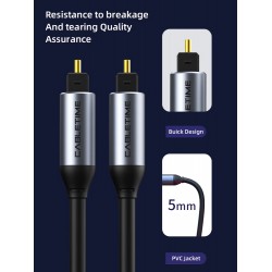 CABLETIME καλώδιο ήχου Toslink CT-AV380-P04GN, gold plated, 5mm, 1m, μαύρο