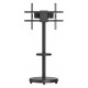 BRATECK βάση τηλεόρασης δαπέδου FS38-46TWE, 37-86", έως 50kg, με ράφι & cable management, ροδάκια, μαύρη