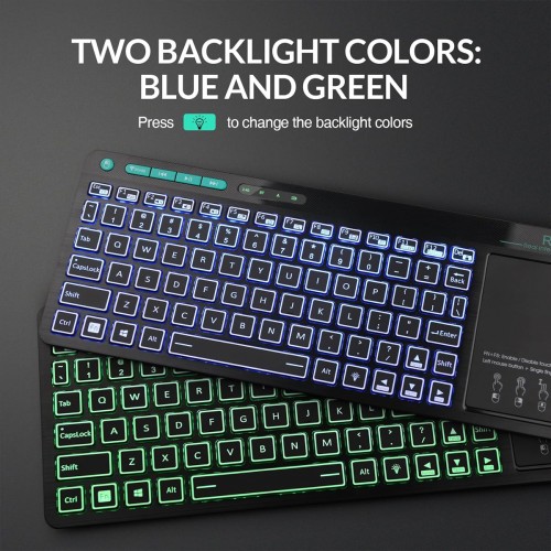 RIITEK ασύρματο πληκτρολόγιο Mini K18S με touchpad, RGB backlit, 2.4GHz & Bluetooth