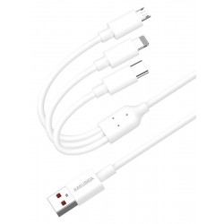 KAKUSIGA καλώδιο USB σε USB-C/Lightning/Micro USB KSC-1021, 5A, 1.2m, λευκό