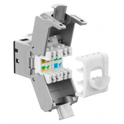 GOOBAY Keystone module RJ45 77943, CAT 6A STP, slim, toolfree, ασημί/μαύρο