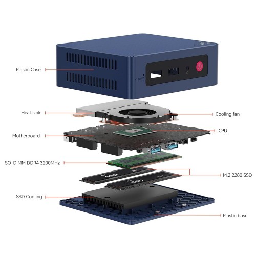 BEELINK mini PC Mini S12, Intel N95, 12GB, 512GB M.2, Windows 11 Pro