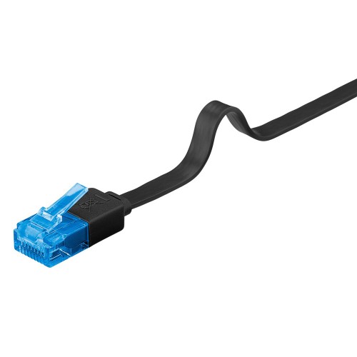 GOOBAY καλώδιο δικτύου 96301, CAT 6A U/UTP, flat, 500MHz, Copper, 0.50m, μαύρο