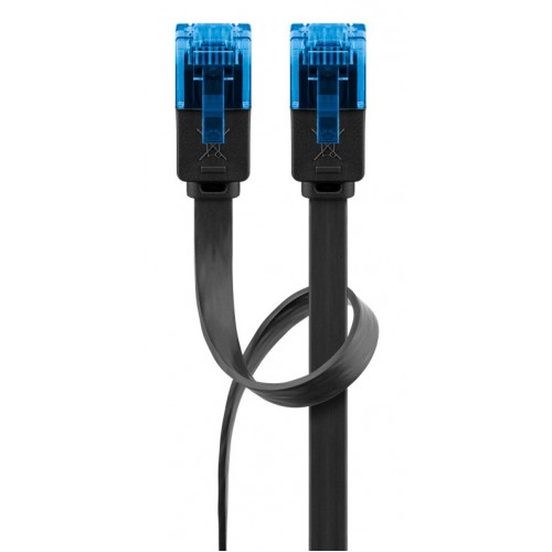 GOOBAY καλώδιο δικτύου 96301, CAT 6A U/UTP, flat, 500MHz, Copper, 0.50m, μαύρο