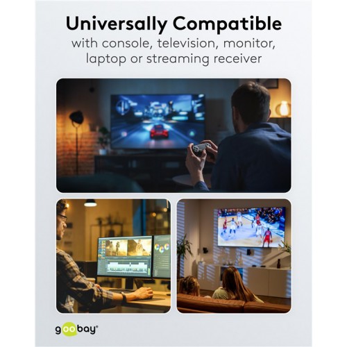 GOOBAY καλώδιο HDMI 2.2 80092, 16K/60Hz, 96 Gbps, 1.5m, μαύρο