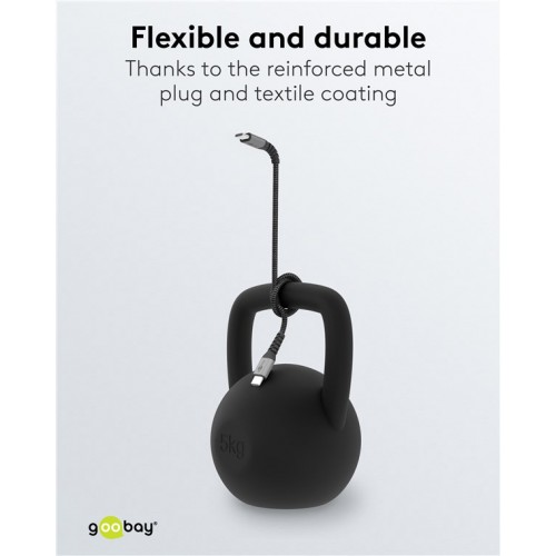 GOOBAY καλώδιο USB-C 49301, 60W, 480Mbps, 0.50m, μαύρο