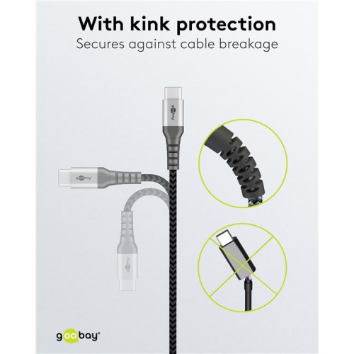 GOOBAY καλώδιο USB-C 49301, 60W, 480Mbps, 0.50m, μαύρο