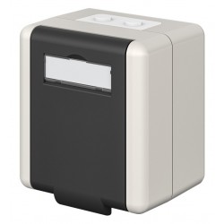 GOOBAY κυτίο για 2x Keystone modules 79169, εξωτερικού χώρου, IP44, λευκό/μαύρο