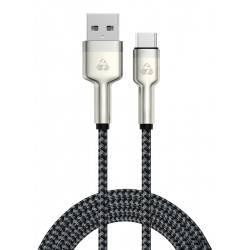 POWERTECH καλώδιο USB-C σε USB PTR-0199, PD 60W, 480Mbps, 1m, μαύρο/γκρι