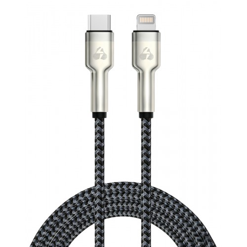 POWERTECH καλώδιο Lightning σε USB-C PTR-0200, PD 27W, 480Mbps, 1m, μαύρο/γκρι