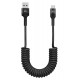 POWERTECH καλώδιο USB-C σε USB PTR-0197 με spiral καλώδιο, PD 60W, 480Mbps, 1m, μαύρο