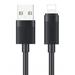 USAMS καλώδιο Lightning σε USB SJ778, 2.4A, 480Mbps, 1m, μαύρο