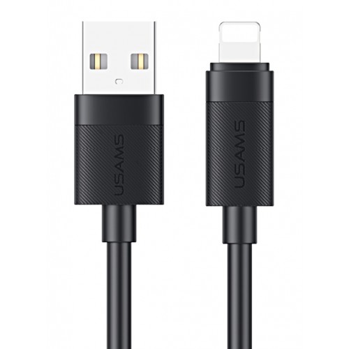 USAMS καλώδιο Lightning σε USB SJ778, 2.4A, 480Mbps, 1m, μαύρο