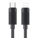 USAMS καλώδιο Lightning σε USB-C SJ781, 30W, 480Mbps, 1m, μαύρο