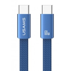 USAMS καλώδιο USB-C SJ783, 60W, 480Mbps, flat, 1.2m, μπλε