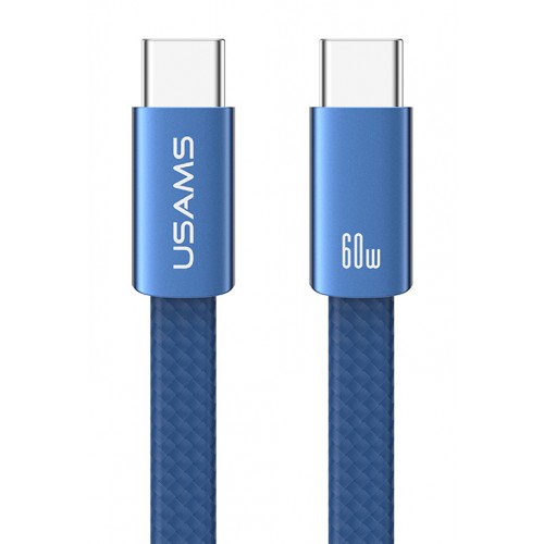 USAMS καλώδιο USB-C SJ783, 60W, 480Mbps, flat, 1.2m, μπλε