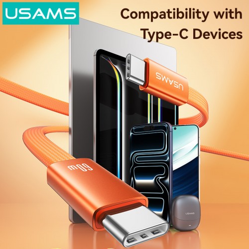 USAMS καλώδιο USB-C SJ783, 60W, 480Mbps, flat, 1.2m, μπλε