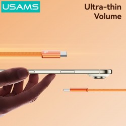 USAMS καλώδιο USB-C SJ783, 60W, 480Mbps, flat, 1.2m, πορτοκαλί
