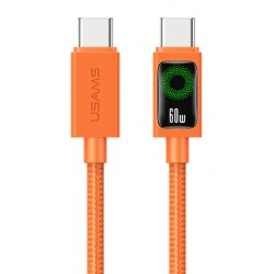 USAMS καλώδιο USB-C SJ773, 60W, 480Mbps, 1.2m, πορτοκαλί