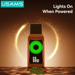 USAMS καλώδιο USB-C SJ773, 60W, 480Mbps, 1.2m, πορτοκαλί