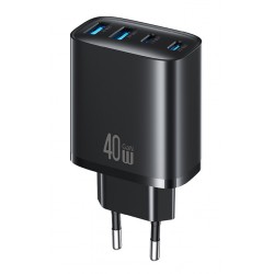USAMS φορτιστής τοίχου CC330, 2x USB & 2x USB-C, 40W, GaN, μαύρος