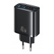 USAMS φορτιστής τοίχου CC330, 2x USB & 2x USB-C, 40W, GaN, μαύρος