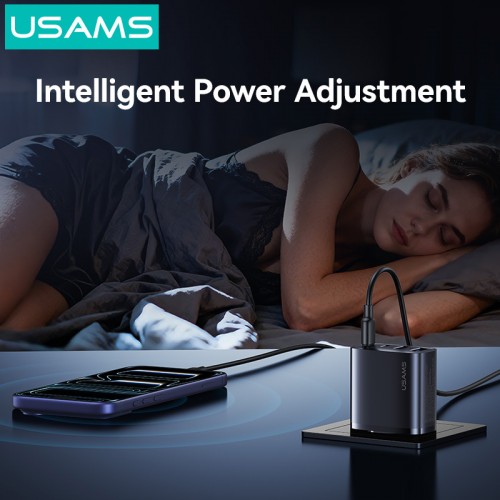 USAMS φορτιστής τοίχου CC330, 2x USB & 2x USB-C, 40W, GaN, μαύρος