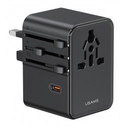 USAMS φορτιστής/αντάπτορας πρίζας CC310, 2x USB & 3x USB-C, universal, 70W, μαύρος