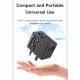 USAMS φορτιστής/αντάπτορας πρίζας CC310, 2x USB & 3x USB-C, universal, 70W, μαύρος