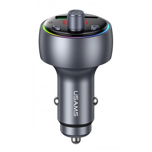 USAMS FM transmitter & φορτιστής CC328, USB/USB-C, 30W, Bluetooth, μαύρο
