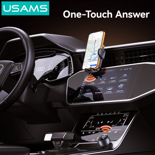 USAMS FM transmitter & φορτιστής CC328, USB/USB-C, 30W, Bluetooth, μαύρο