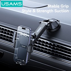 USAMS βάση smartphone αυτοκινήτου ZJ086 για ταμπλό/παρμπρίζ, μαύρη