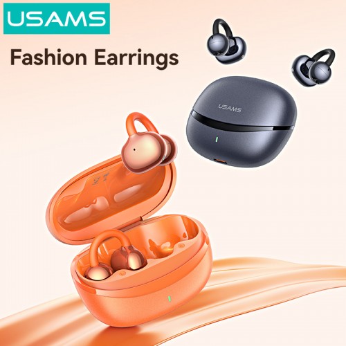 USAMS earphones με θήκη φόρτισης Echo R03, OWS, Φ11mm, 40/300mAh, μπλε