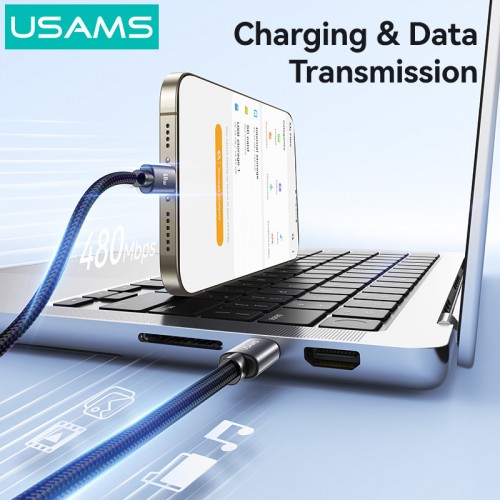 USAMS καλώδιο USB-C SJ769, 60W, 480Mbps, 1m, μαύρο