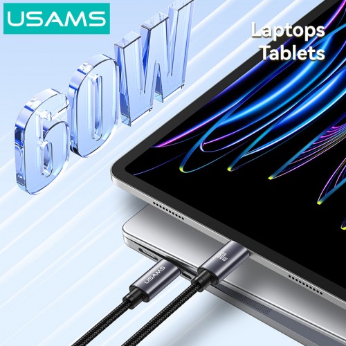 USAMS καλώδιο USB-C SJ769, 60W, 480Mbps, 1m, μαύρο