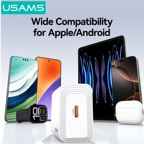 USAMS φορτιστής τοίχου CC325, USB-C, 20W, λευκός