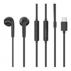 CELEBRAT earphones με μικρόφωνο G39, USB-C σύνδεση, 14mm, 1.2m, μαύρα