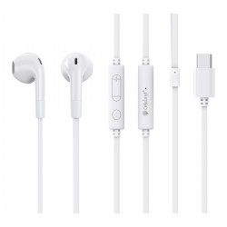 CELEBRAT earphones με μικρόφωνο G39, USB-C σύνδεση, 14mm, 1.2m, λευκά