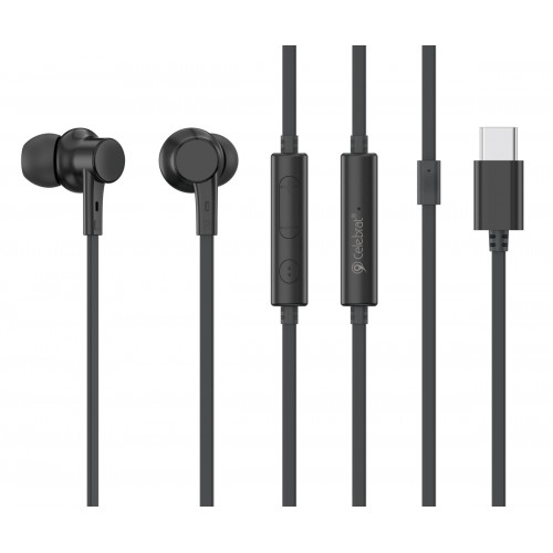CELEBRAT earphones με μικρόφωνο G40, USB-C σύνδεση, 10mm, 1.2m, μαύρα