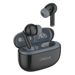 CELEBRAT earphones με θήκη φόρτισης W73, True Wireless, 13mm, 33/380mAh, μαύρα