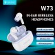 CELEBRAT earphones με θήκη φόρτισης W73, True Wireless, 13mm, 33/380mAh, μαύρα